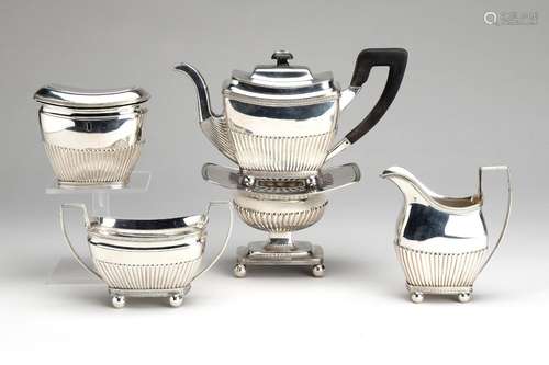 A Dutch silver four-piece tea service