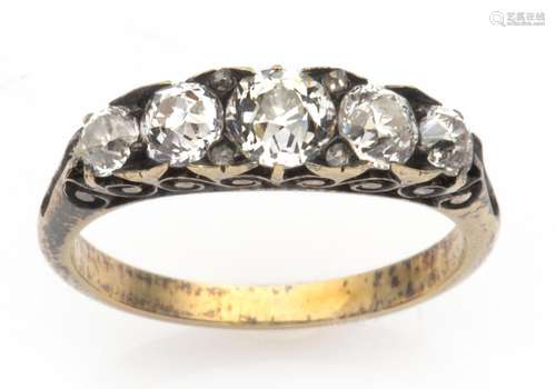 An 18k gold diamond ring