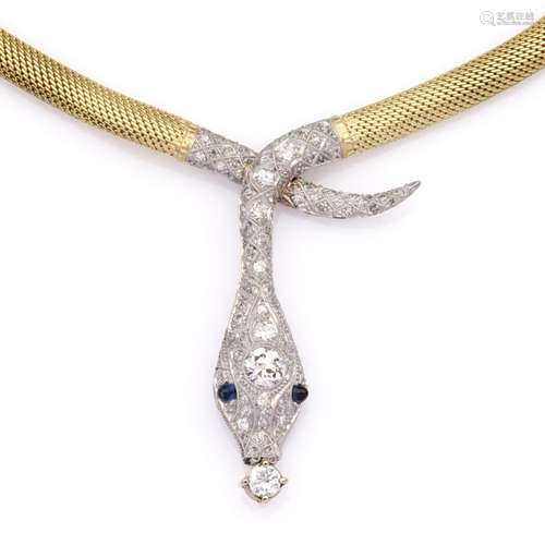 A 14k gold diamond necklace