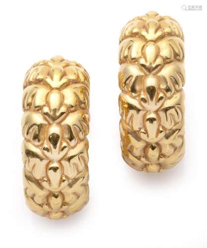 A pair of 18k gold earrings, Chimento