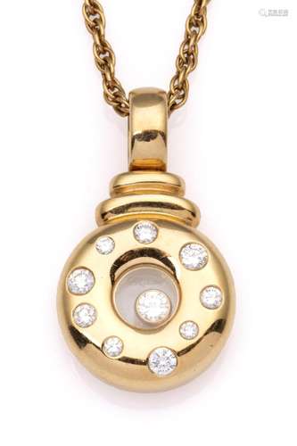 An 18k gold diamond pendant, Chopard