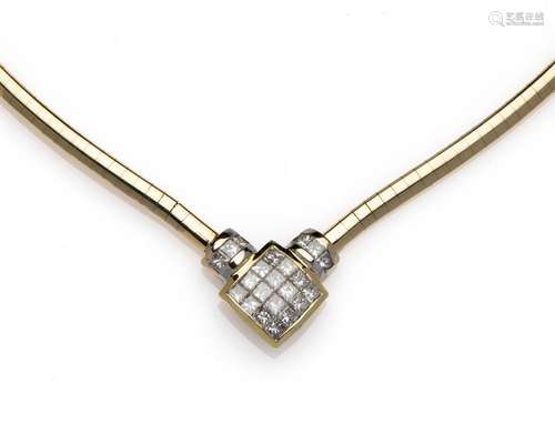 A 14k gold diamond necklace