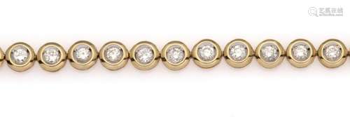 An 18k gold diamond line bracelet