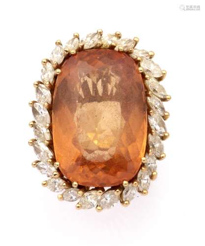 A citrine and diamond dress ring