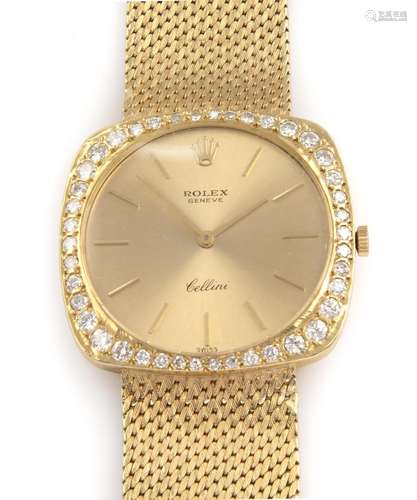 An 18k gold gentlemen`s wristwatch, Rolex Cellini