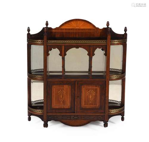 Y A LATE VICTORIAN OR EDWARDIAN ROSEWOOD AND MARQUETRY WALL ...
