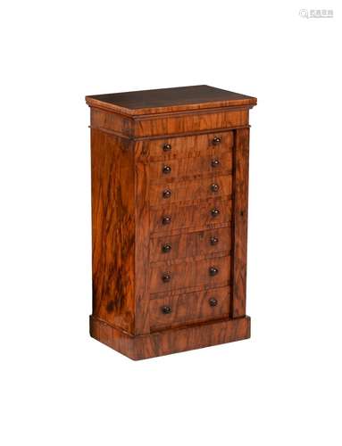 A VICTORIAN WALNUT COLLECTOR'S CABINET