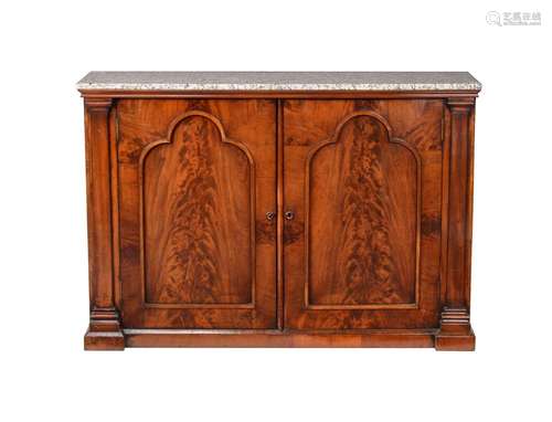 A VICTORIAN FLAME MAHOGANY SIDE CABINET