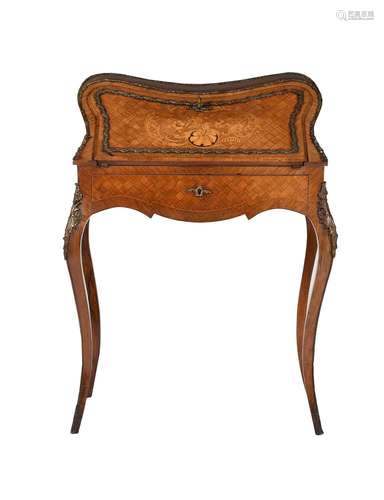 Y A FRENCH ROSEWOOD PARQUETRY, MARQUETRY AND GILT METAL MOUN...