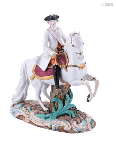 A MEISSEN (OUTSIDE DECORATED) EQUESTRIAN MODEL OF FREDERICK ...