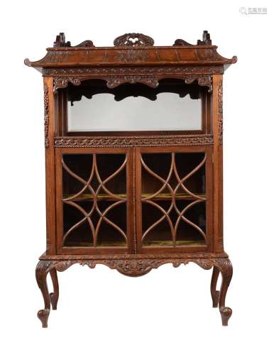 A MAHOGANY CABINET IN CHINESE CHIPPENDALE TASTE