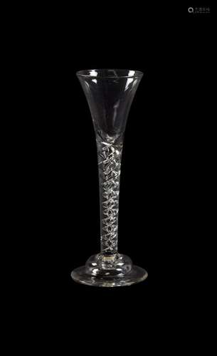 A MERCURY TWIST CORDIAL GLASS