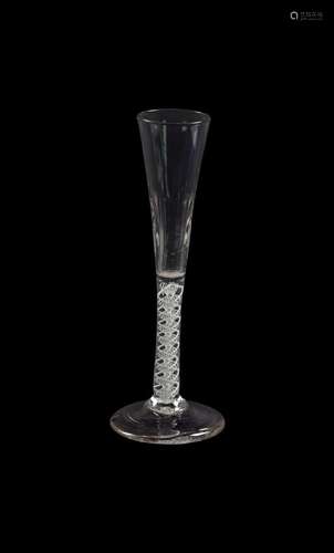 AN OPAQUE TWIST RATAFIA GLASS