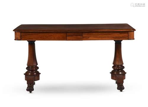 Y A WILLIAM IV ROSEWOOD LIBRARY TABLE