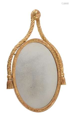 A GILTWOOD OVAL WALL MIRROR IN 18TH CENTURY STYLE