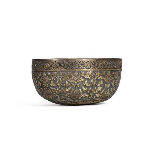 A gold niello-inlaid silver bowl, Thailand, 18th century