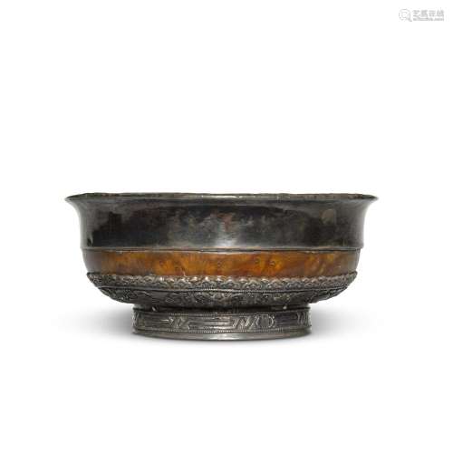 A white metal bowl, 20th century