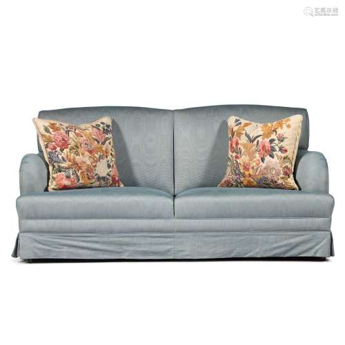 An Edwardian style upholstered sofa, late 20th century, in t...
