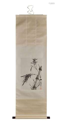 Shang Chengyu, Bamboo, Ink on paper with two seals of the ar...