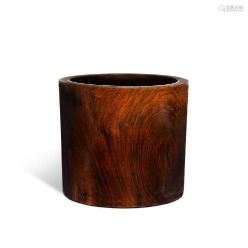 A hardwood brushpot