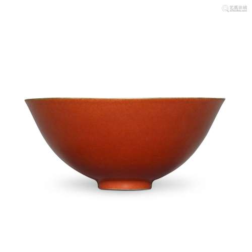 A red-glazed bowl, Qing dynasty, 19th century