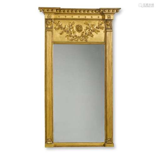 A Regency style giltwood pier mirror, 19th century and later