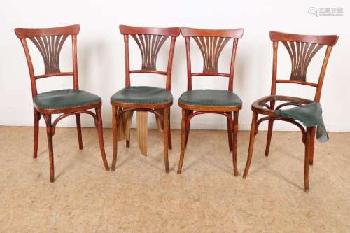 Serie van 4 J&J Kohn stoelen