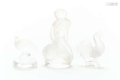 Lalique dame met gans, haan, korhoen