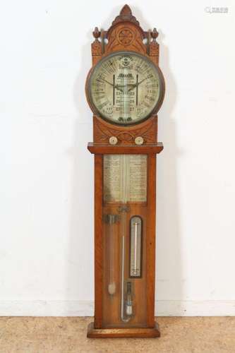 Barometer in eiken kast