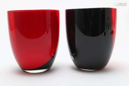 Stel rood/ zwart design vazen