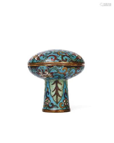 A CLOISONNE ENAMEL LIDDED OFFERING DISH, MISH DYNASTY (1388-...