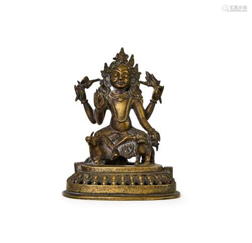 A CHINESE GILT BRONZE FIGURE OF A BUDDHA, QING DYNASTY (1644...