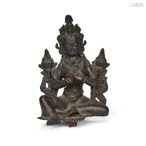 A CHINESE BRONZE FIGURE OF A SEATED BUDDHA, QING DYNASTY (16...
