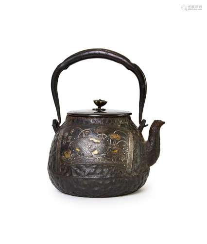 A JAPANESE MIX METAL TEAPOT, MEIJI PERIOD (1868-1912)