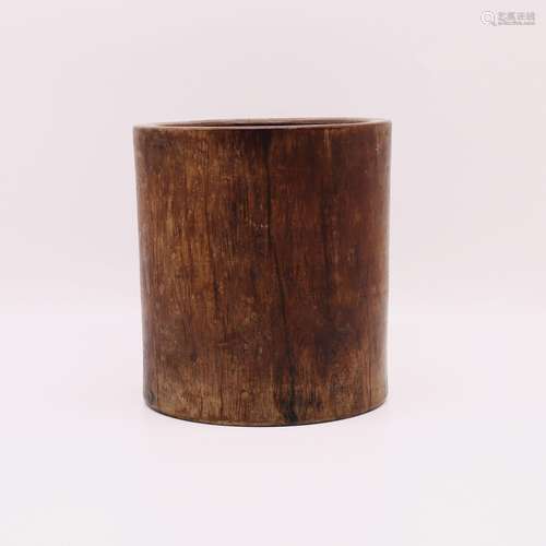 A CHINESE WOOD BRUSHPOT, BITONG, QING DYNASTY (1644-1911)