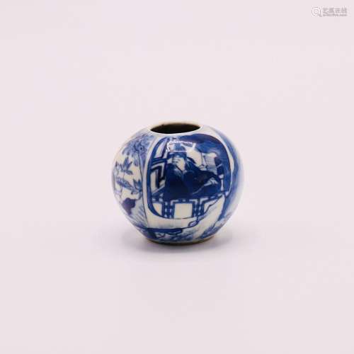 A CHINESE BLUE & WHITE BRUSH WASHER, QING DYNASTY (1644-...