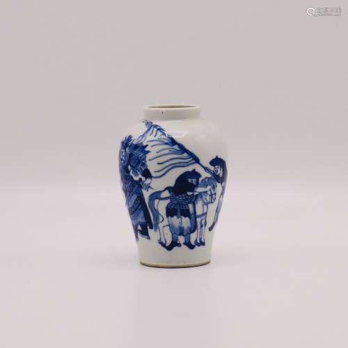 A CHINESE BLUE & WHITE JAR, KANGXI FOUR CHARACTER MARK, ...