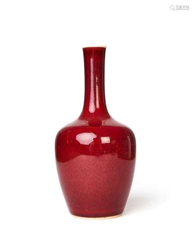 A CHINESE RED MONOCHROME VASE, QING DYNASTY (1644-1911)