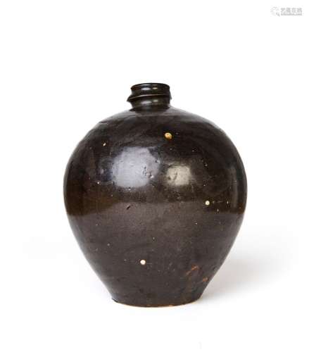 A CHINESE RUSSET PAINTED BLACK GLAZED MEIPING, NORTHERN SONG...