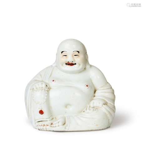 A CHINESE WHITE HOTEI SEATED BUDDHA, REPUBLIC PERIOD