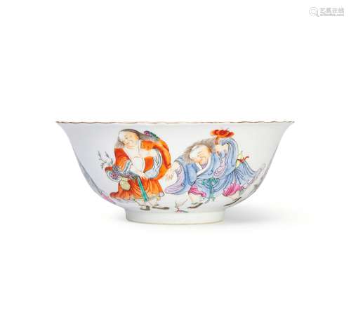 A CHINESE FAMILLE ROSE BOWL, HONGXIAN MARK & OF THE PERI...