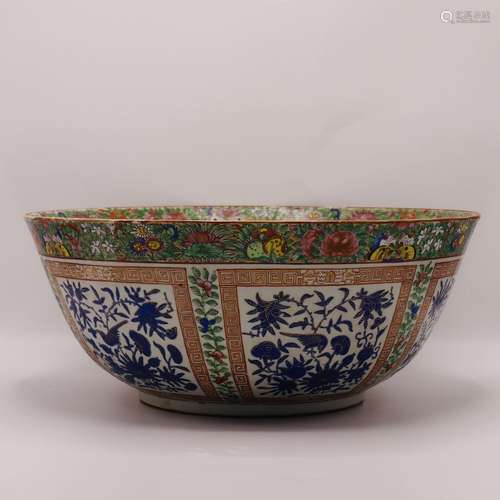 A LARGE CHINESE FAMILLE ROSE PUNCH BOWL WITH ISLAMIC INSCRIP...