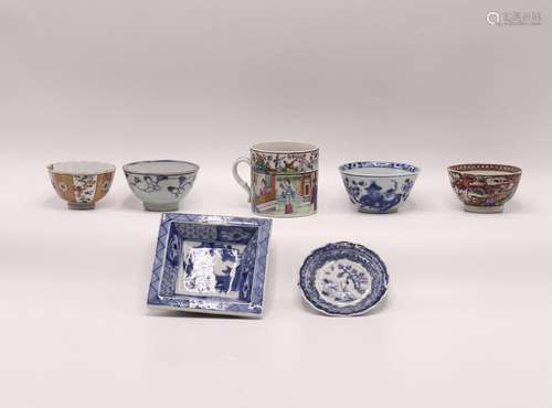 ASSORTMENT OF CHINESE QIANLONG & KANGXI CUPS & DISHE...