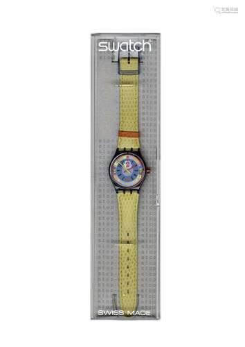 SWATCH YELLOW STAR SSM102 STOP-WATCH, 1994