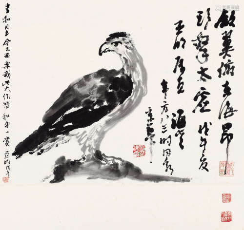 1896～1994 刘海粟 1978年作 英雄独立 水墨纸本 镜片