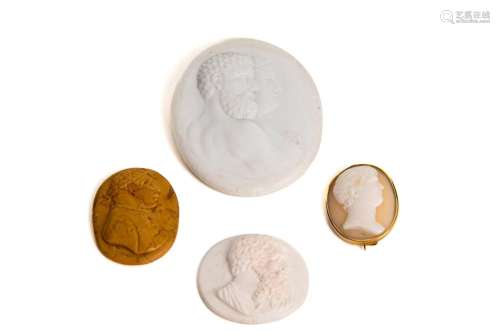 FOUR ANTIQUE CAMEOS