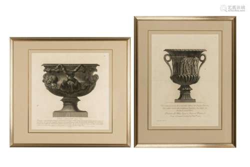 TWO PIRANESI ENVGRAVINGS OF CLASSICAL URNS