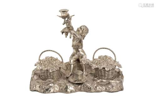 FIGURAL SILVERPLATE INK STAND