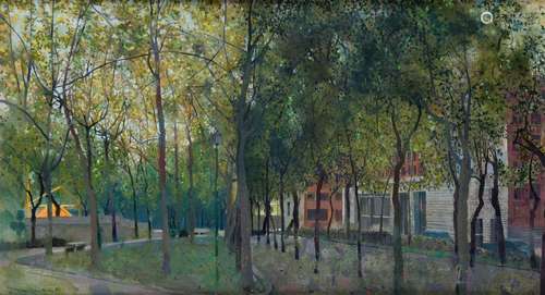 ANTONIO MAYA CORTES Jaen (1950) "Urban park", 1982