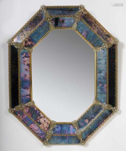 Murano mirror with octagonal profile, Venice, mid-20th centu...